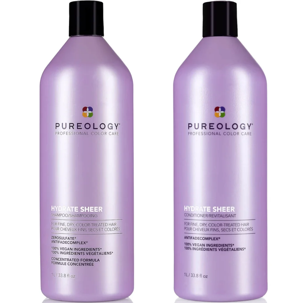 Pureology Hydrate Sheer Shampoo and Conditioner Supersize Bundle for Fine, Dry Hair, Sulphate Free for a Gentle CleanseImage1