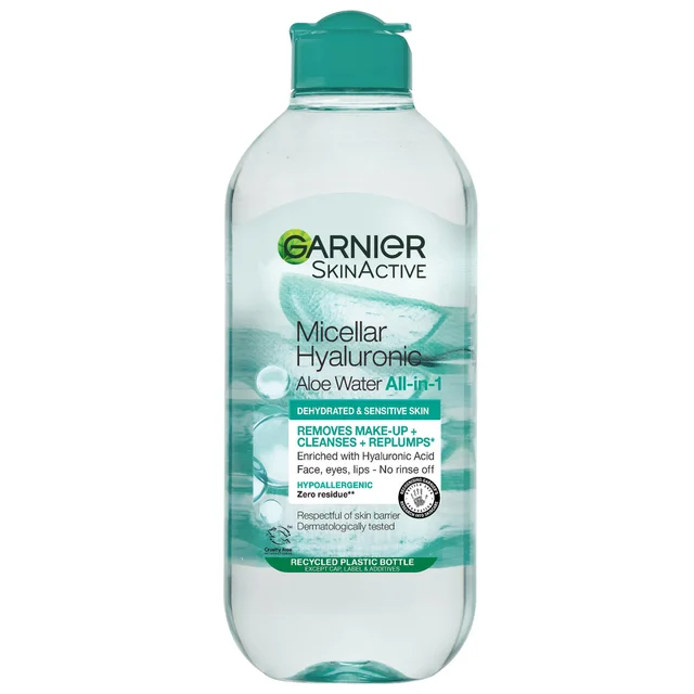 Eau micellaire hyaluronique à l'aloe Cleanse and Replump Garnier 400 ml