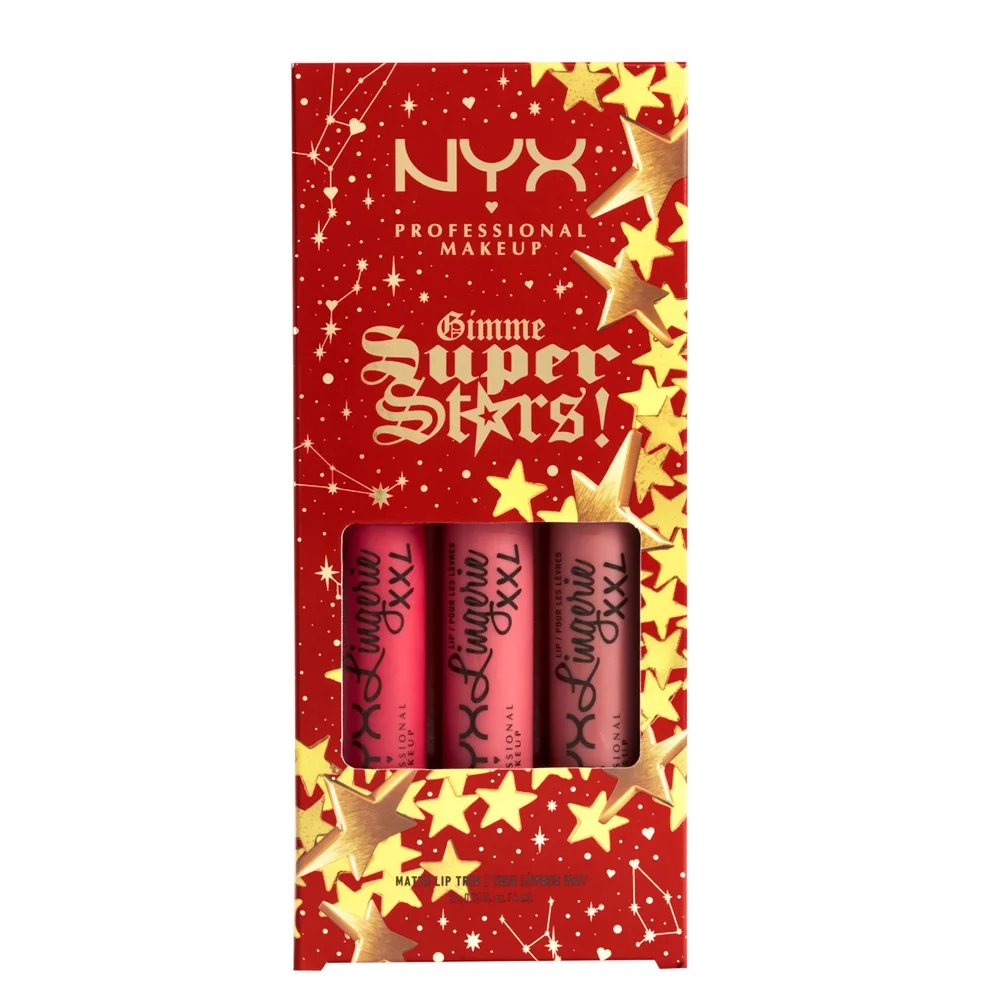 NYX Professional Makeup Gimme Super Stars ! Trio de rouges à lèvres mats Coffret cadeau Warm BerriesImage1