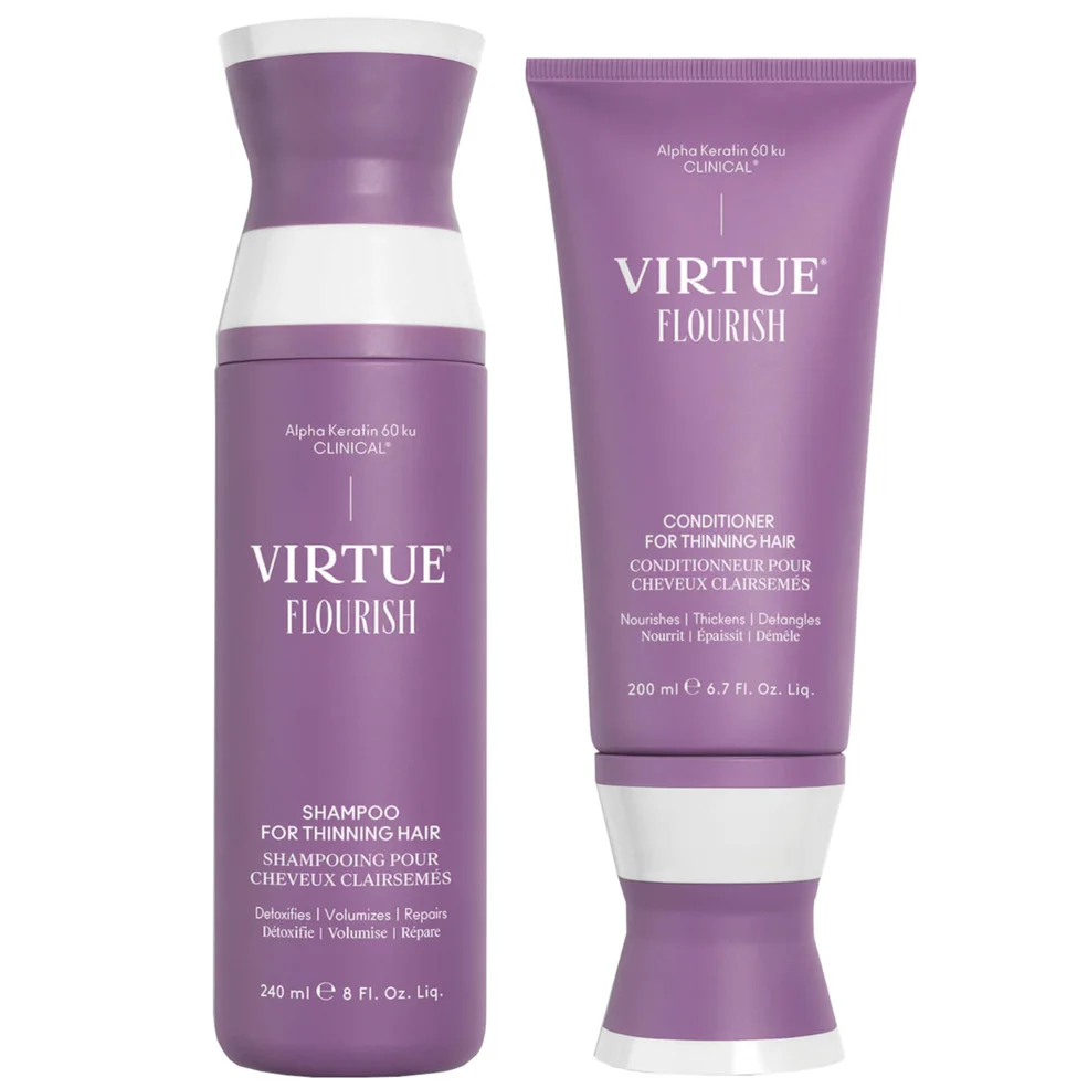 VIRTUE Flourish Shampoo and Conditioner for Thinning Hair BundleImage1