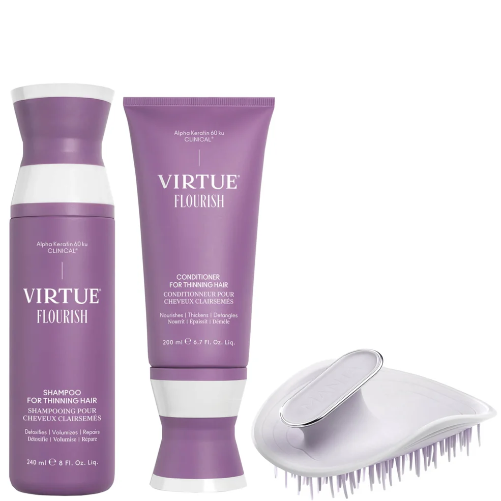 VIRTUE Flourish Shampoo and Conditioner with Manta Brush BundleImage1