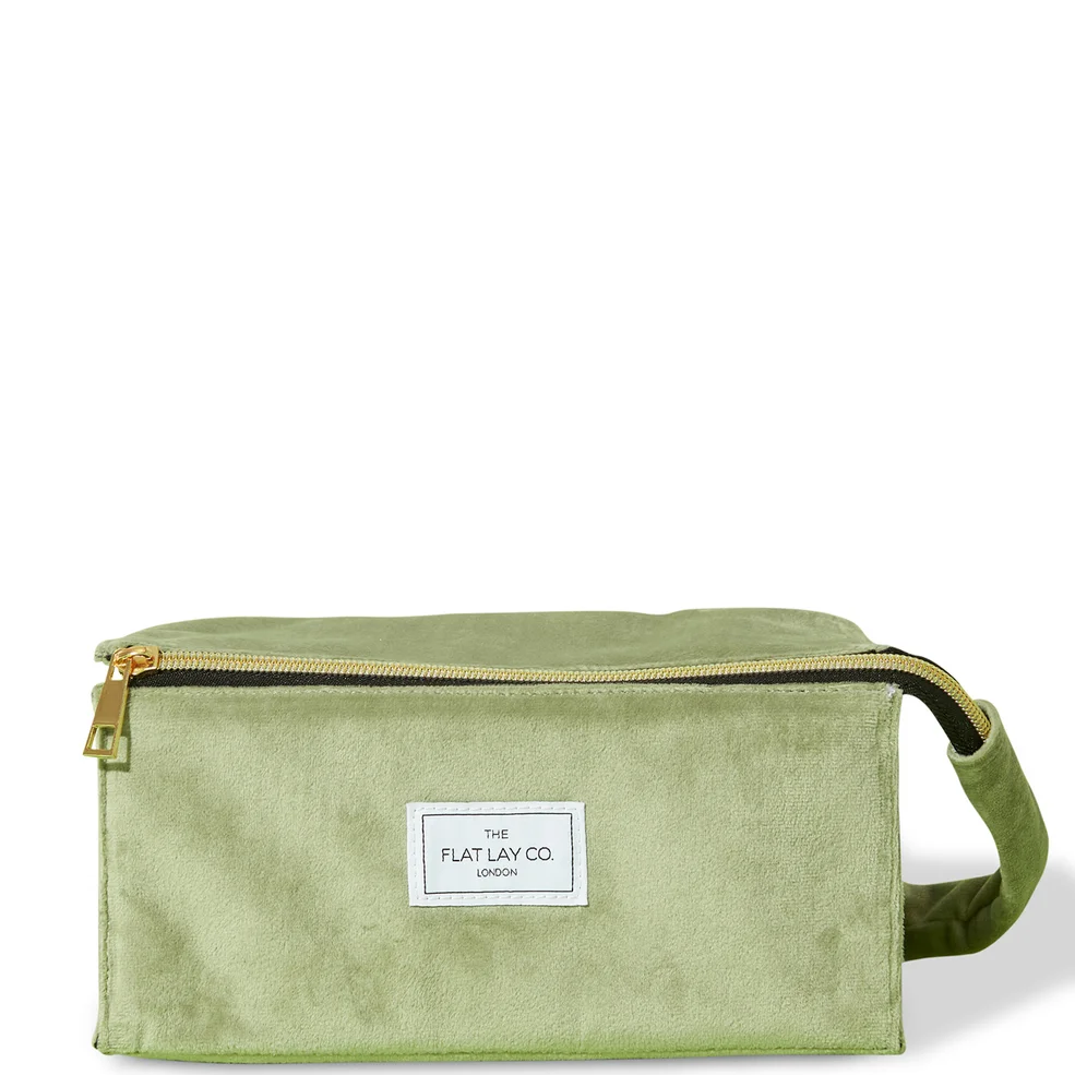 The Flat Lay Co. Open Flat Box Bag - Green VelvetImage1