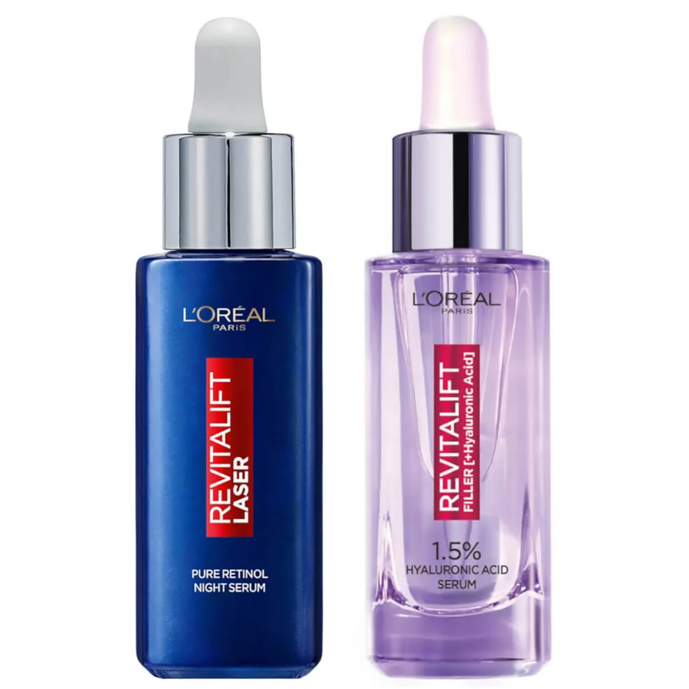 L'Oréal Paris Hyaluronic Acid Serum and Revitalift Laser Retinol Serum BundleImage1