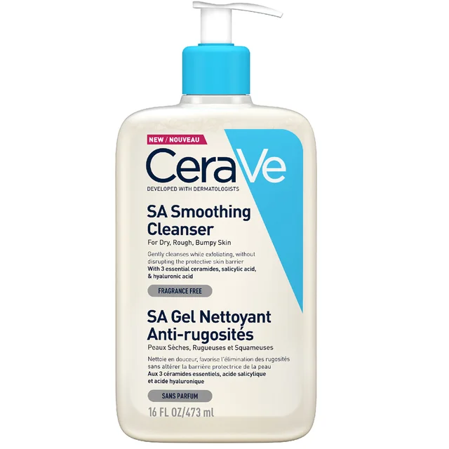 Nettoyant lissant à l'acide salicylique pour la peau sèche, rugueuse et bosselée CeraVe 473 ml