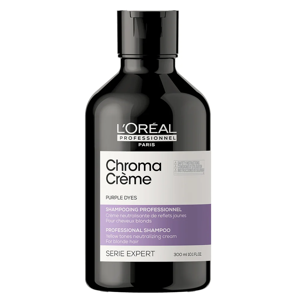 L'Oréal Professionel Paris Chroma Crème Shampooing Neutralisant de Reflets Jaunes - Cheveux Blonds à Blond Platine 300 mlImage1