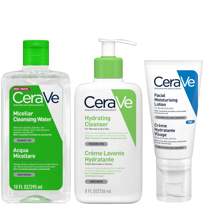 Coffret nettoyant et hydratant en 3 étapes CeraVe
