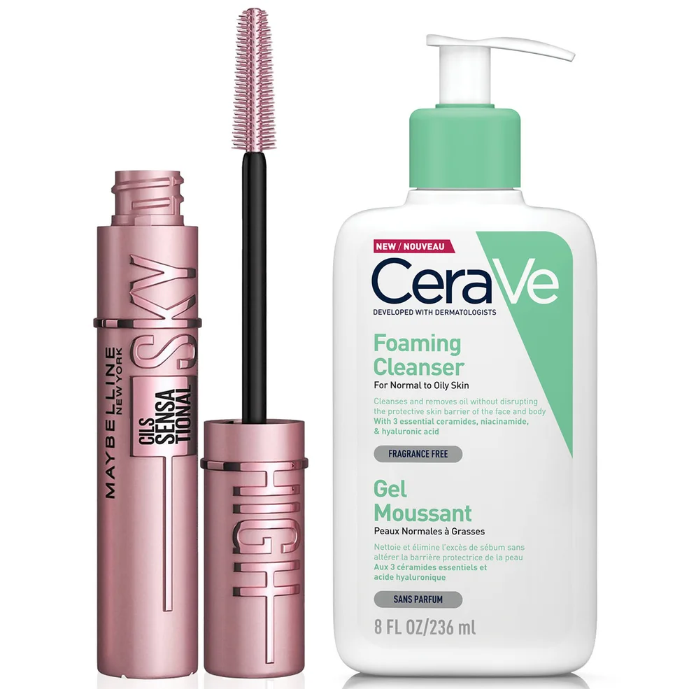 CeraVe Foaming Cleanser and Maybelline Sky High Mascara Duo for Oily SkinImage1
