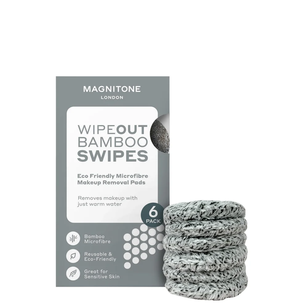 MAGNITONE Swipes 100% Microfibre Bamboo Makeup Remover Pads 6 PackImage1