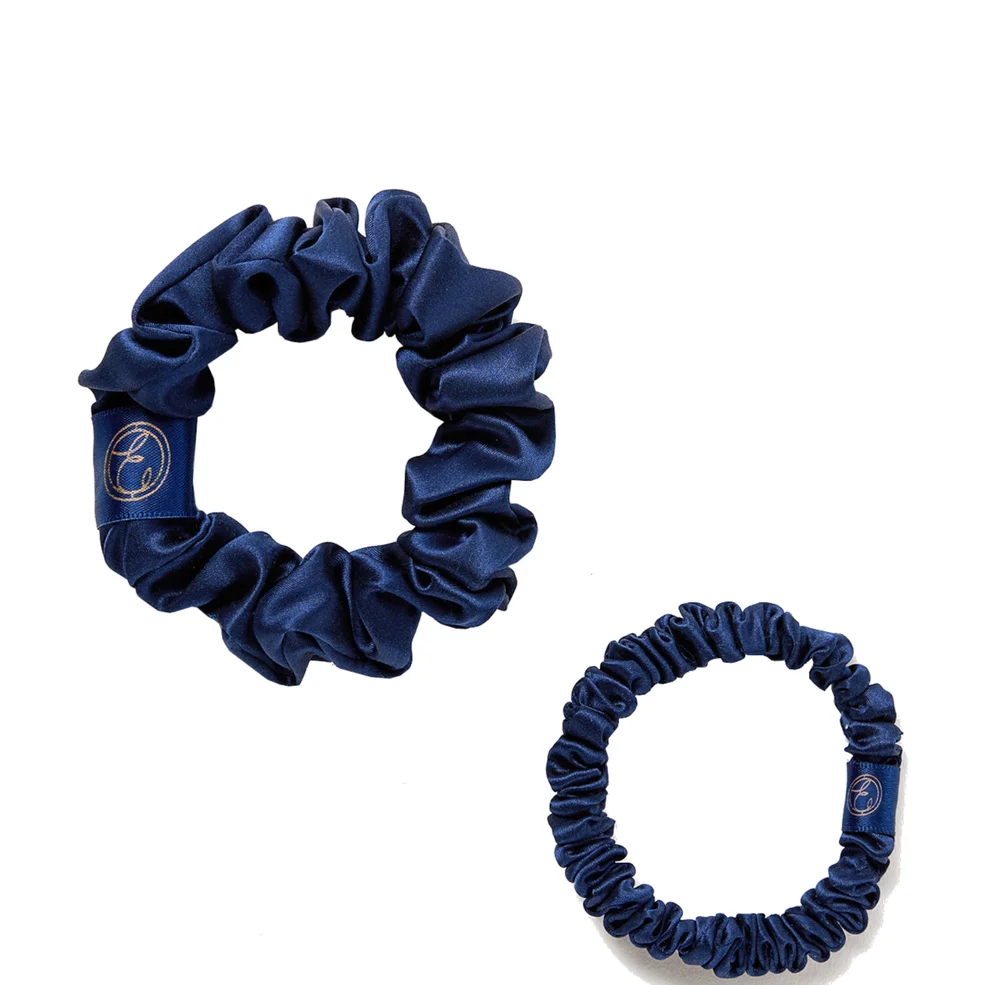 ESPA Silk Scrunchies - Navy Blue - 2 PackImage1