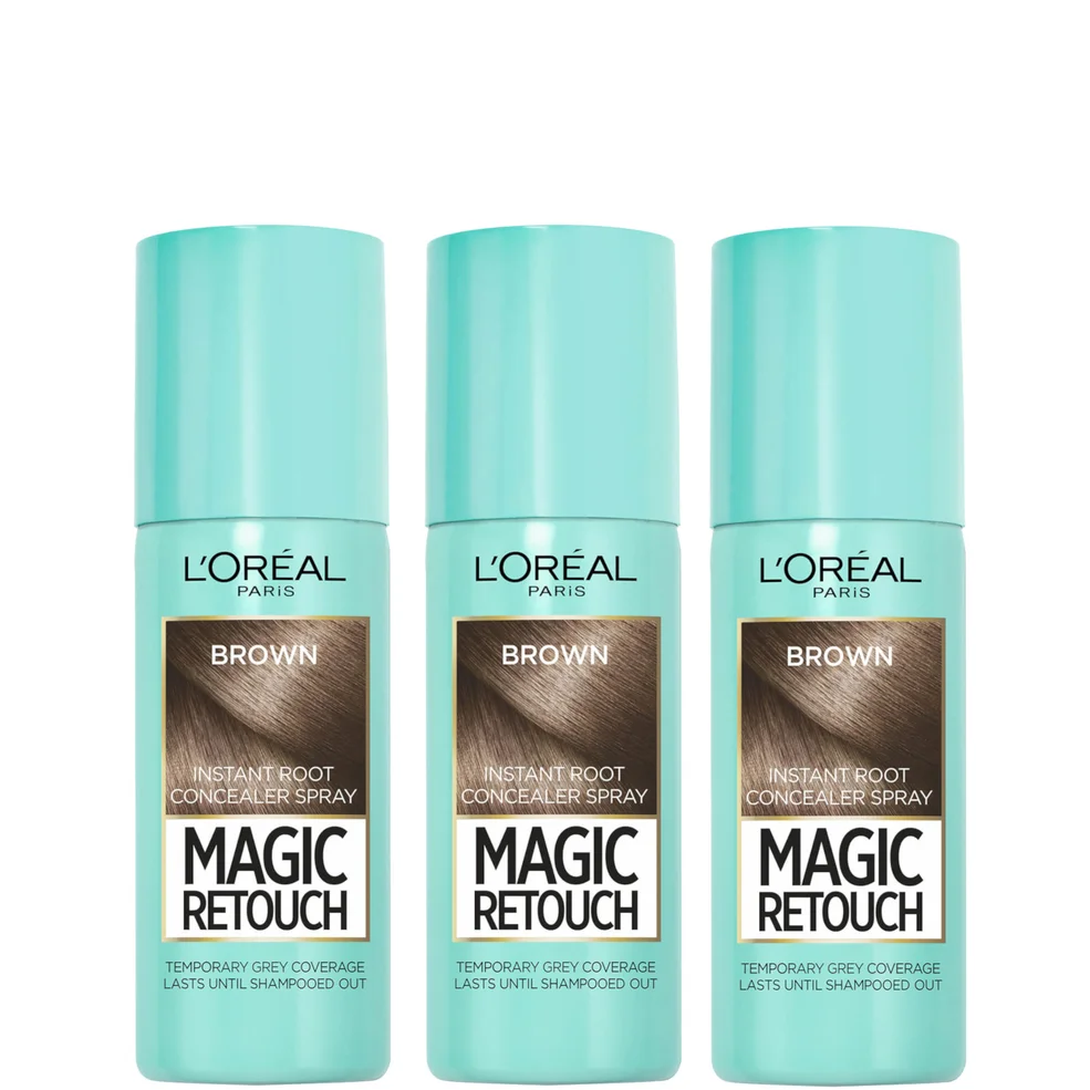 L’Oréal Paris Magic Retouch Medium Brown Root Concealer Spray Trio BundleImage1