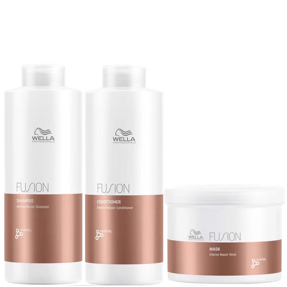 Wella Professionals Fusion Repair Shampoo, Conditioner and Mask Super Size Regime BundleImage1