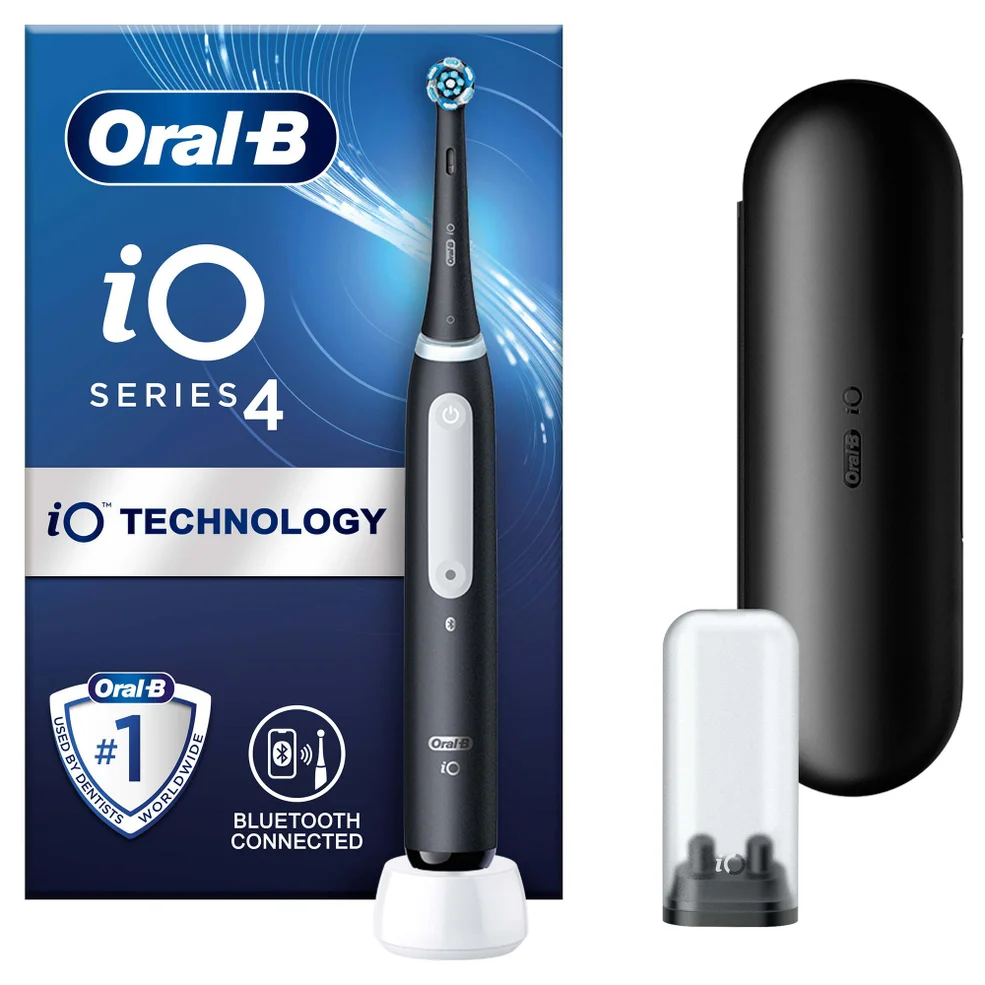 Oral-B iO4 Matte Black Electric Toothbrush with Travel CaseImage1