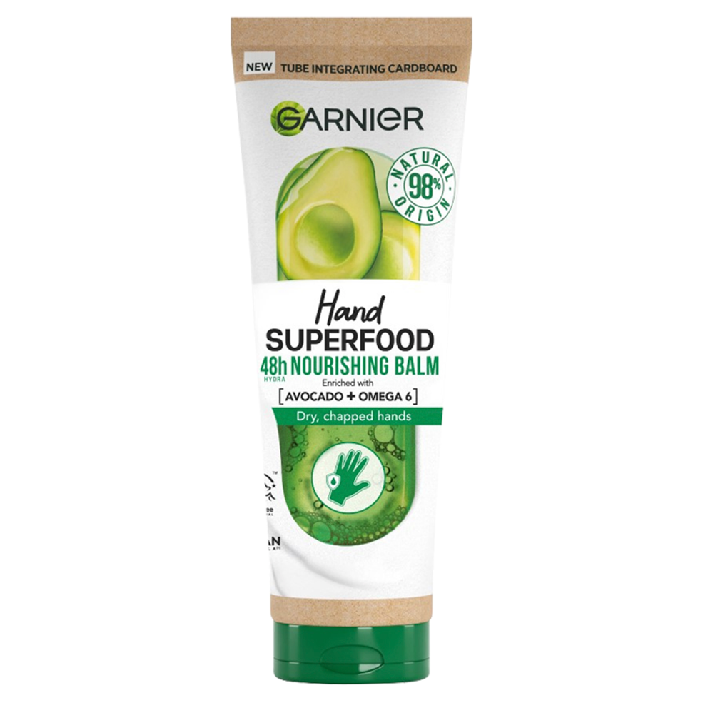 Garnier Vegan Hand Superfood Crème Mains Nourrissante à l'Avocat et Oméga 6 pour Mains Sèches 75 mlImage1
