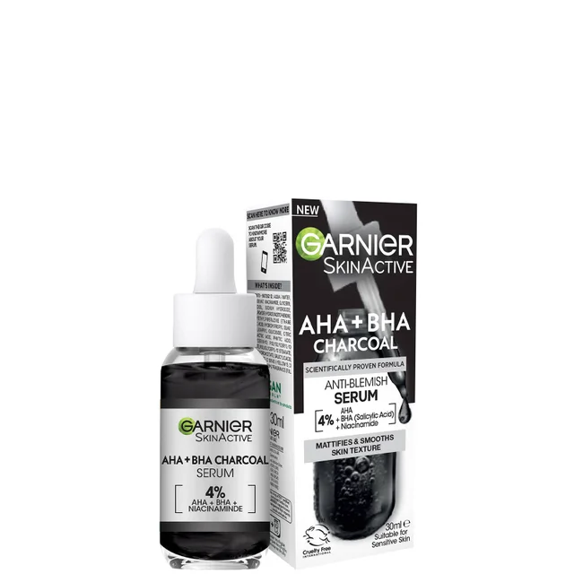 Garnier Skinactive 4% AHA BHA Sérum Anti-Imperfections Enrichi au Charbon et Niacinamide 30 ml