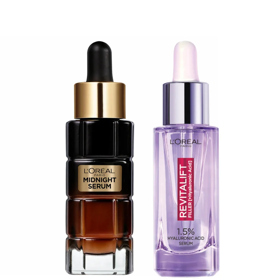L'Oréal Paris Plump and Glow Serums Bundle with 1.5% Hyaluronic Acid, Vitamin E and Anti-OxidantsImage1