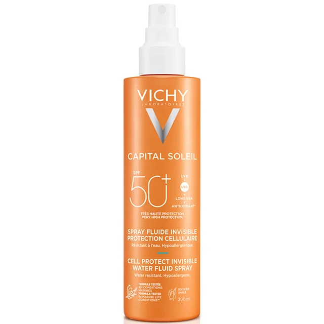 Vichy Capital Soleil Spray Fluide Invisible Protection Cellulaire Très Haute Protection UVA et UVB SPF50+ 200 ml