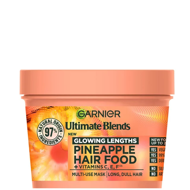 Garnier FRUCTIS Longueurs & Glow Masque Soin Lamellaire Hair Food Ananas 3-en-1 400 ml