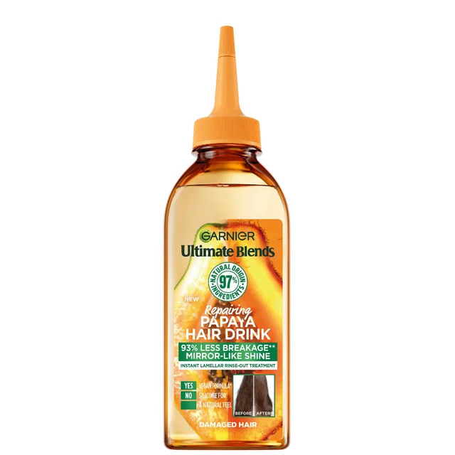 Garnier FRUCTIS Réparateur Après-Shampooing Liquide Hair Drink Papaye pour Cheveux Secs 200 ml