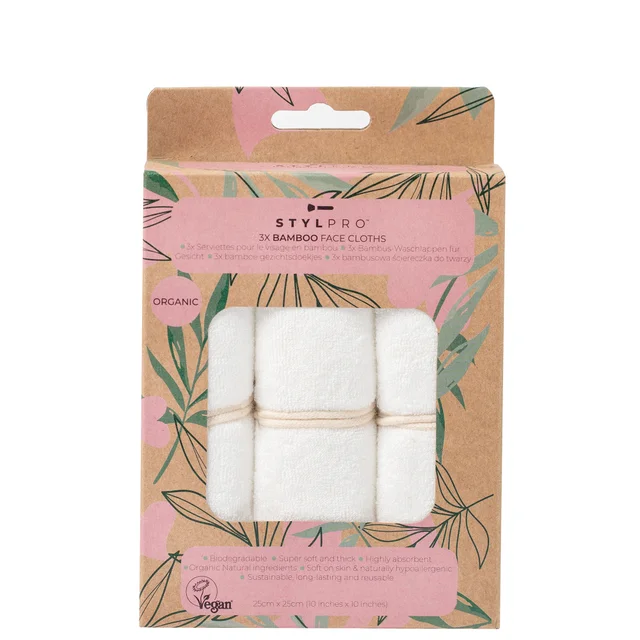 StylPro Lingettes pour le Visage en Bambou - Paquet de 3