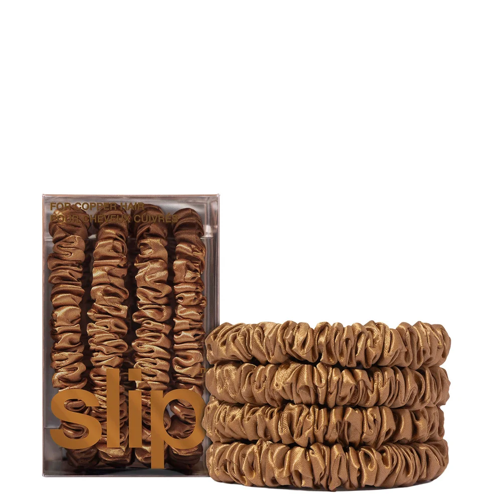 Slip Pure Silk Skinny Scrunchies - CopperImage1