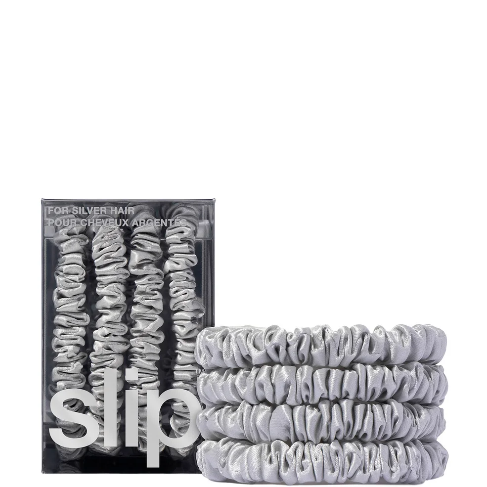 Slip Pure Silk Skinny Scrunchies - SilverImage1