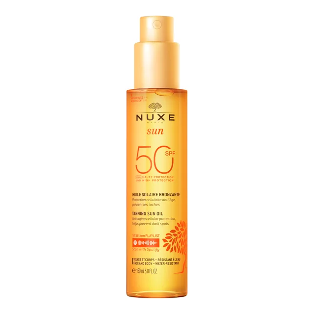NUXE Sun Huile Solaire Bronzante Visage et Corps Haute Protection SPF 50 150 ml
