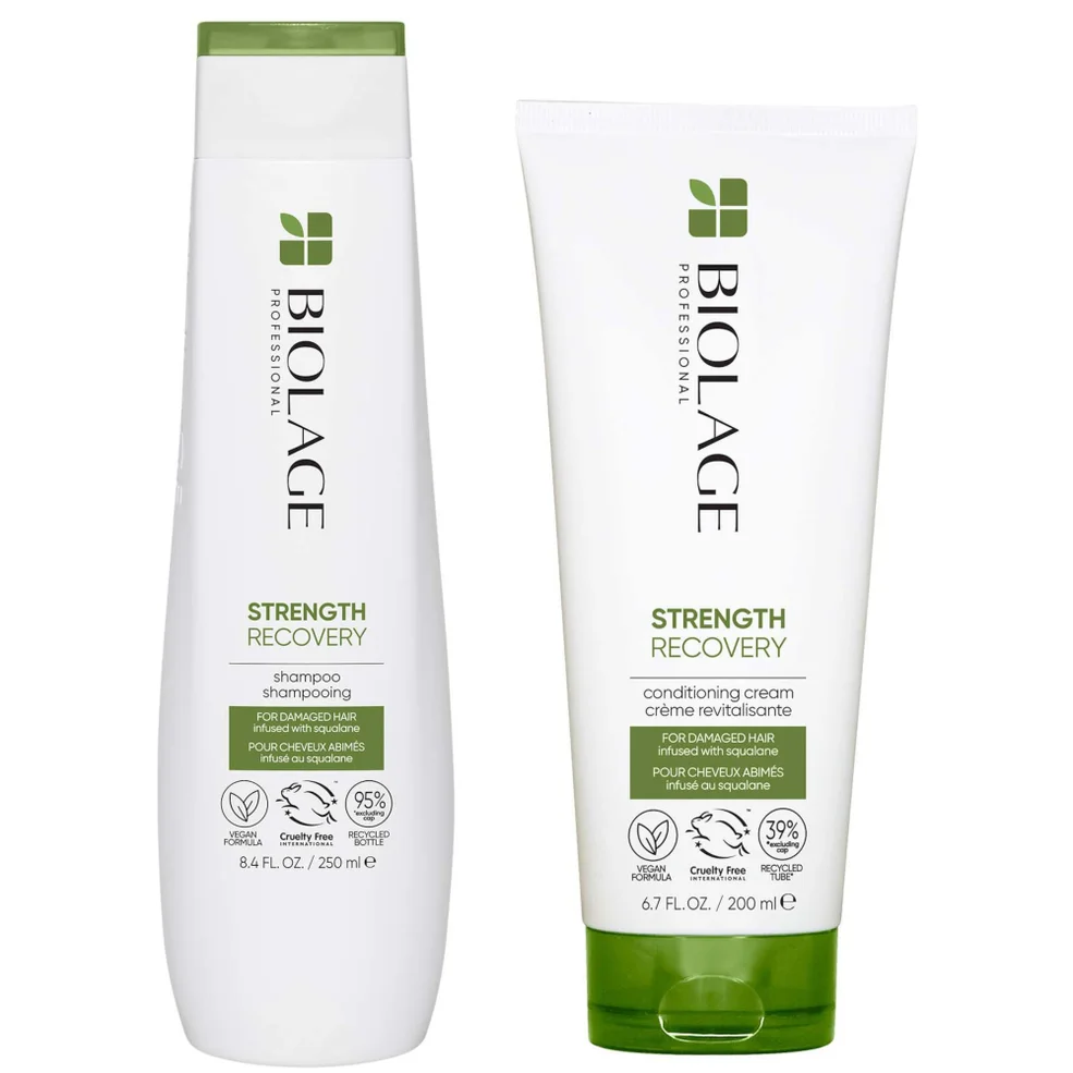 Biolage Professional Strength Recovery Vegan Cleansing Shampoo and Conditioner Duo for Damaged HairImage1