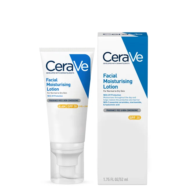 CeraVe Lotion Hydratante Visage SPF 30 aux Céramides pour Peaux Normales à Sèches 52 ml