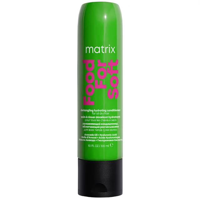 Matrix Food For Soft Après-shampooing Démêlant à l'Huile d'Avocat et à l'Acide Hyaluronique pour Cheveux Secs 300 ml