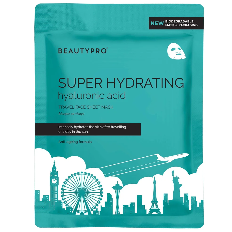 BEAUTYPRO Super Hydrating Hyaluronic Acid Travel Face Sheet MaskImage1