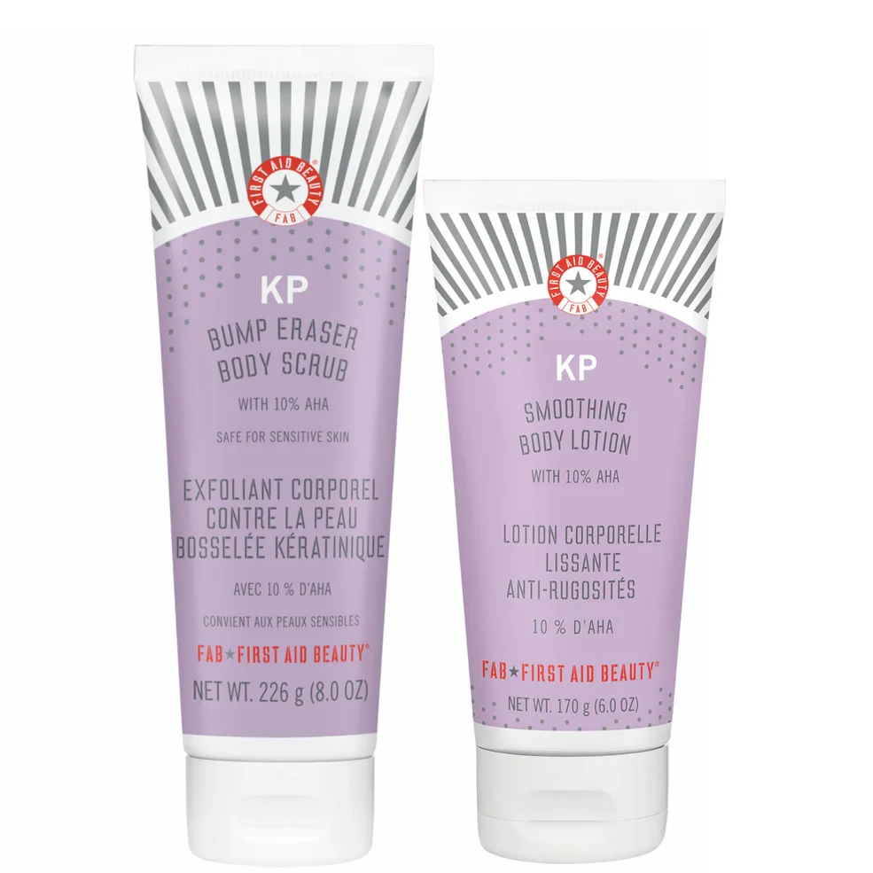 First Aid Beauty Body Bundle KP Bump Eraser Body Scrub with 10% AHA 226ml and KP Smoothing Body Lotion with 10% AHA 170gImage1