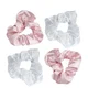 brushworks Chouchous en Satin Rose et Blanc (pack de 4)