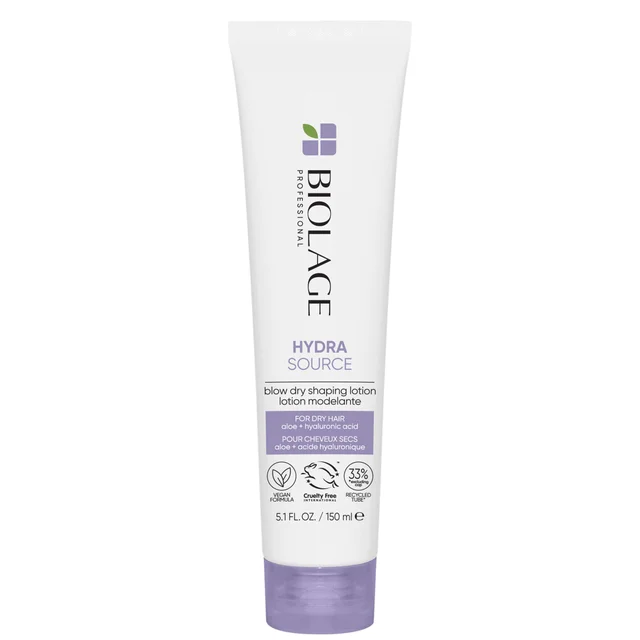 Biolage HydraSource Lotion Modelante avec de l'Aloe Vera et de l'Acide Hyaluronique pour Cheveux Secs 150 ml