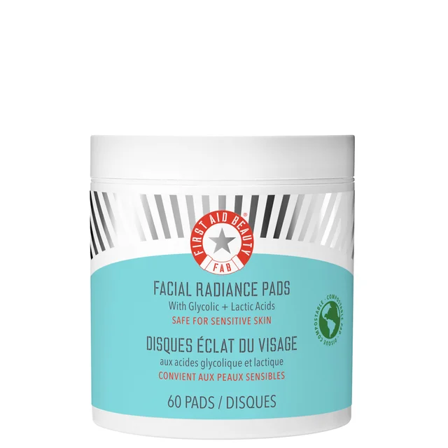 First Aid Beauty Disques Éclat du Visage - Soin aux Acides Glycolique et Lactique