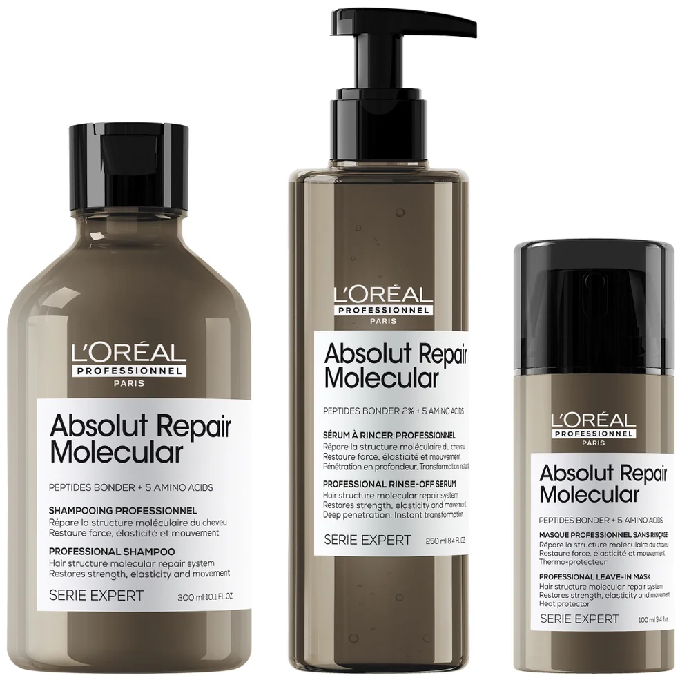 L'Oréal Professionnel Serie Expert Absolut Repair Molecular Shampoo, Rinse-off Serum and Mask Routine for Damaged HairImage1
