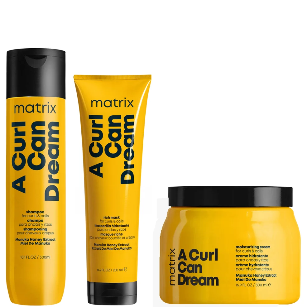 Matrix A Curl Can Dream Manuka Honey Infused Shampoo, Mask and Leave-in Cream Routine for Curls and CoilsImage1