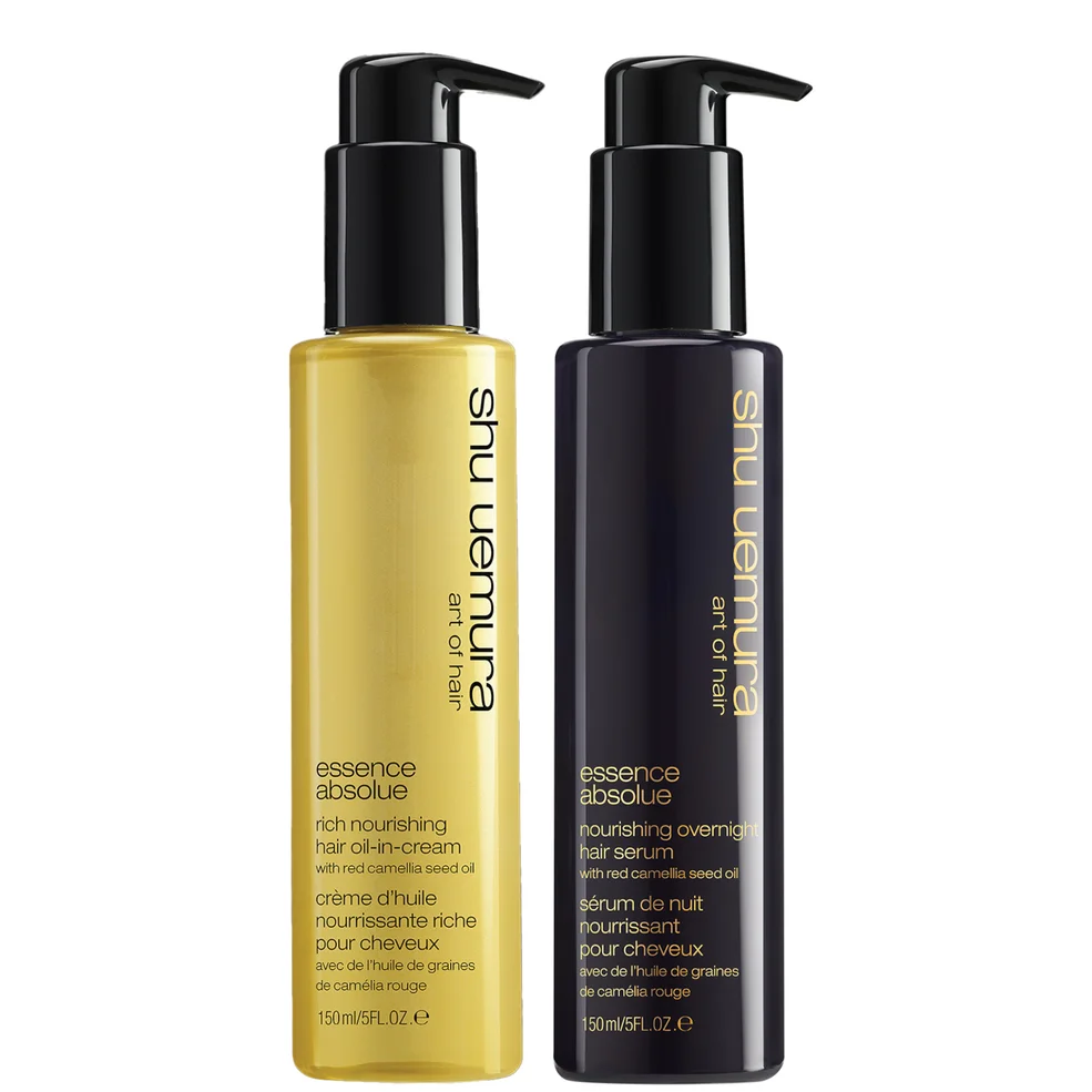 Shu Uemura Art of Hair Essence Absolue Oil-in-Cream and Absolue Overnight Serum Protecting Hair Routine for Very Dry HairImage1