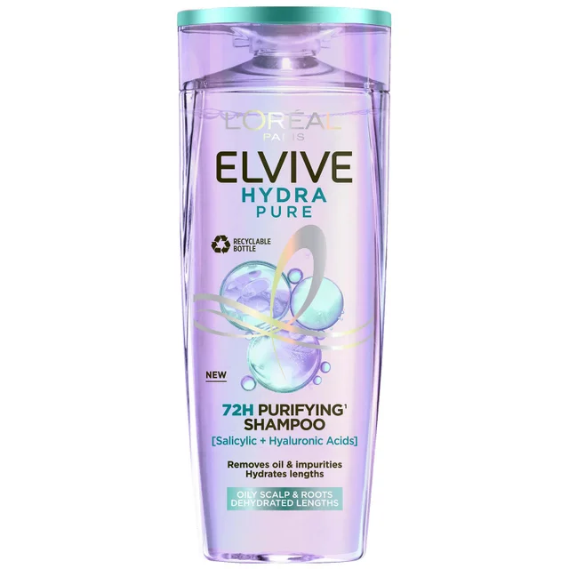 L'Oréal Paris Elseve Hyaluron Repulp Shampooing Purifiant 72H à l'Acide Hyaluronique et Acide Salicylique 500 ml