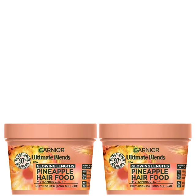 Garnier Ultimate Blends Pineapple 3-in-1 Glowing Hair Mask Duo