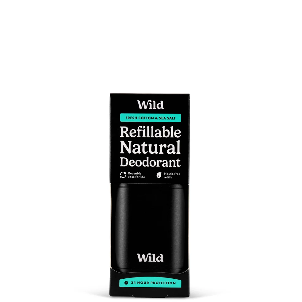 Wild Men's Fresh Cotton and Sea Salt Deodorant in Black Case 40gImage1