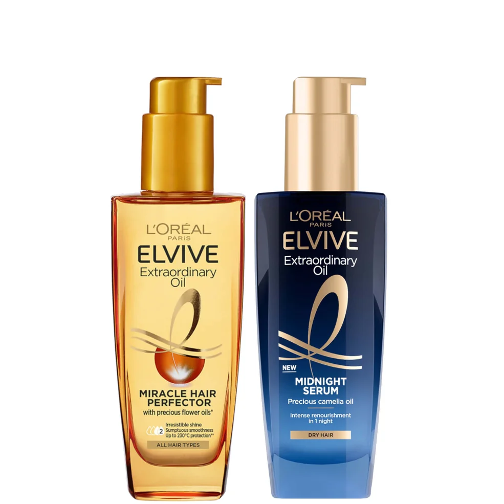 L'Oréal Paris Elvive Extraordinary Oil Nourished Hair Treatment Day and Night Routine Set for Dry HairImage1