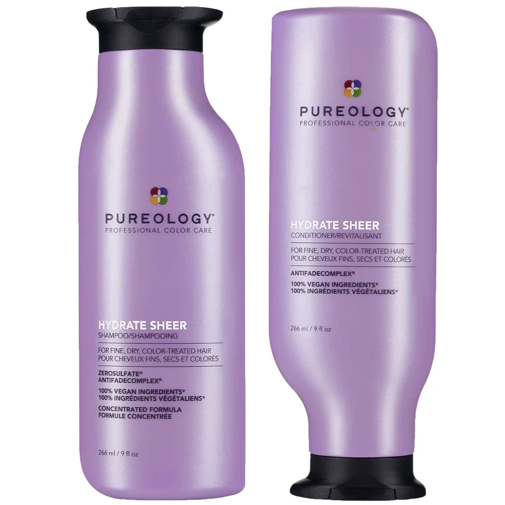 Pureology Hydrate Sheer Shampoo and Conditioner Bundle for Fine, Dry Hair, Sulphate Free for a Gentle CleanseImage1