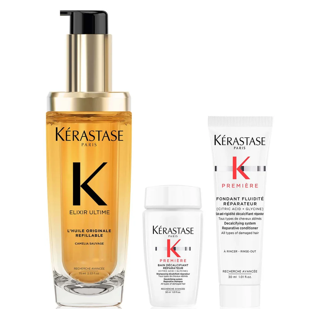 Kérastase Elixir Ultime L'Huile Originale Hair Oil 75ml for all hair types with Mini Deluxe Première Shampoo 30ml and Conditioner 30ml DuoImage1