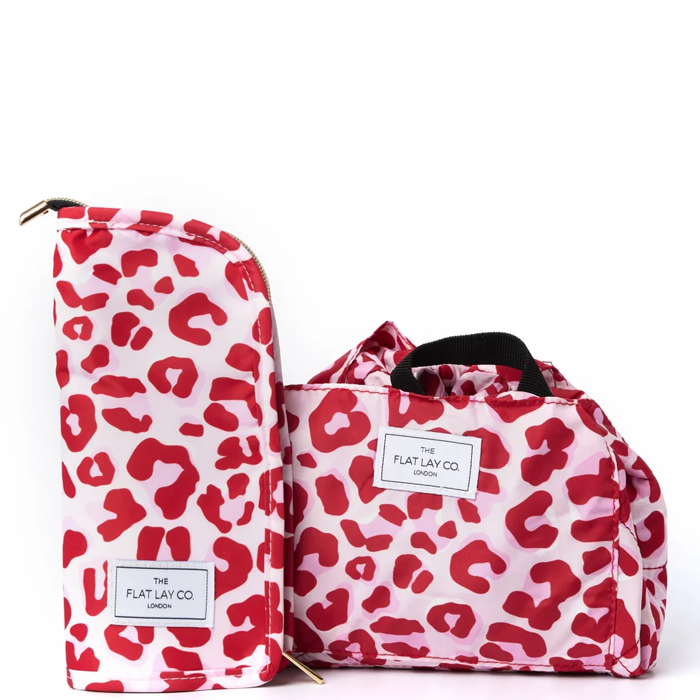 The Flat Lay Co. X LookFantastic Makeup Bag Duo in Pink LeopardImage1