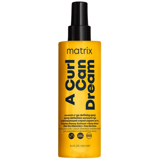 Matrix A Curl Can Dream Scrunch 'N' Go Spray Définition avec Protection Thermique 230°C pour Boucles et Ondulations 150 ml