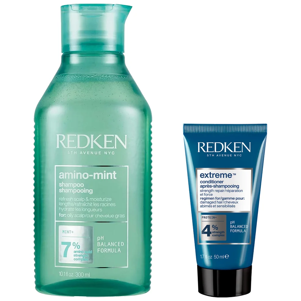 Redken Amino Mint Scalp Cleansing for Greasy Hair Shampoo and Extreme Conditioner BundleImage1