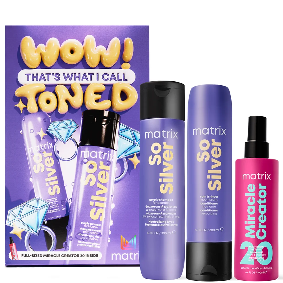 Matrix So Silver Purple Shampoo, Conditioner and Miracle Creator Gift Set for Blonde and Grey HairImage1
