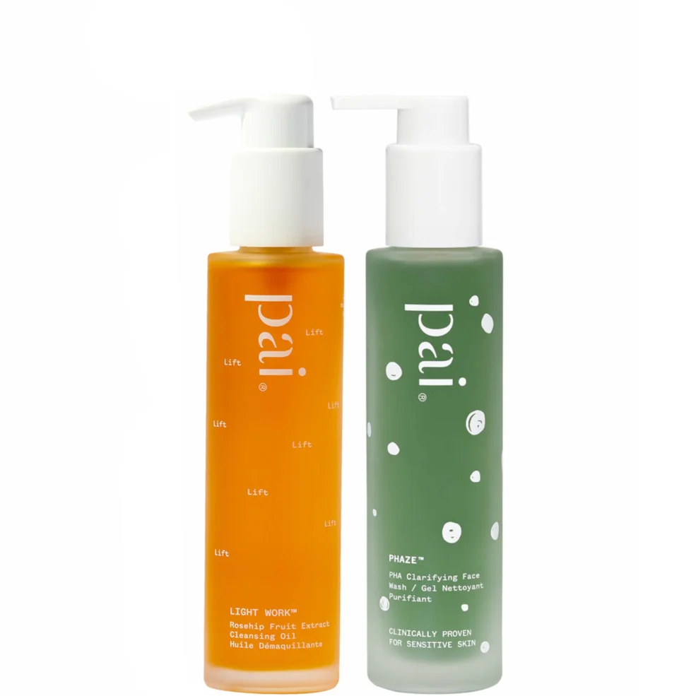 Pai Skincare Double Cleanse Duo - Light Work Rosehip Cleansing Oil 100ml and Phaze Rebalancing PHA Cleanser 100mlImage1
