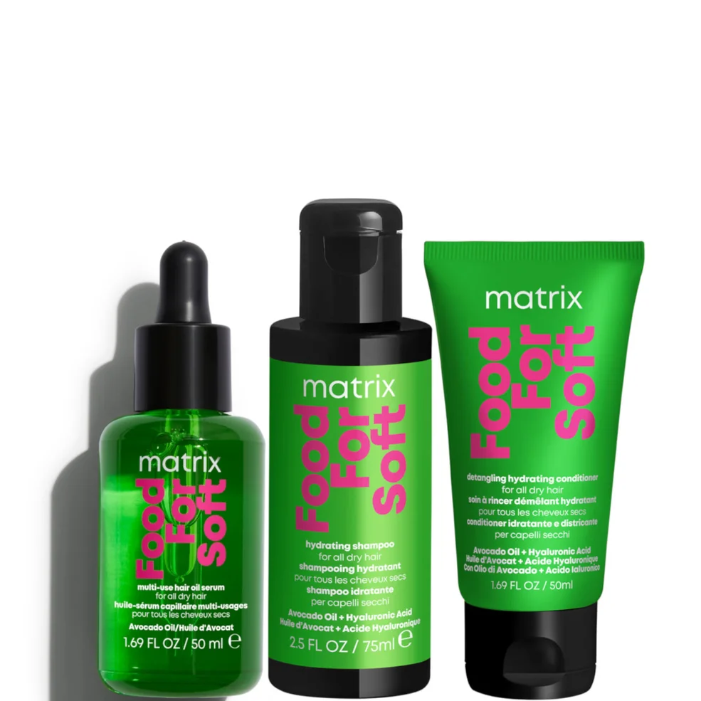Matrix Food For Soft Hydrating Shampoo 75ml, Moisturising Conditioner 50ml and Hair Oil 50ml For Dry HairImage1