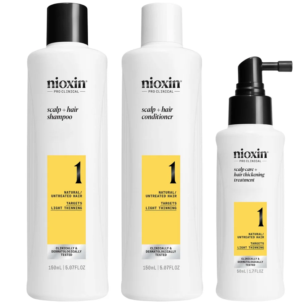NIOXIN Scalp and Hair Thickening System 1 for Natural Hair with Light Thinning Trial KitImage1